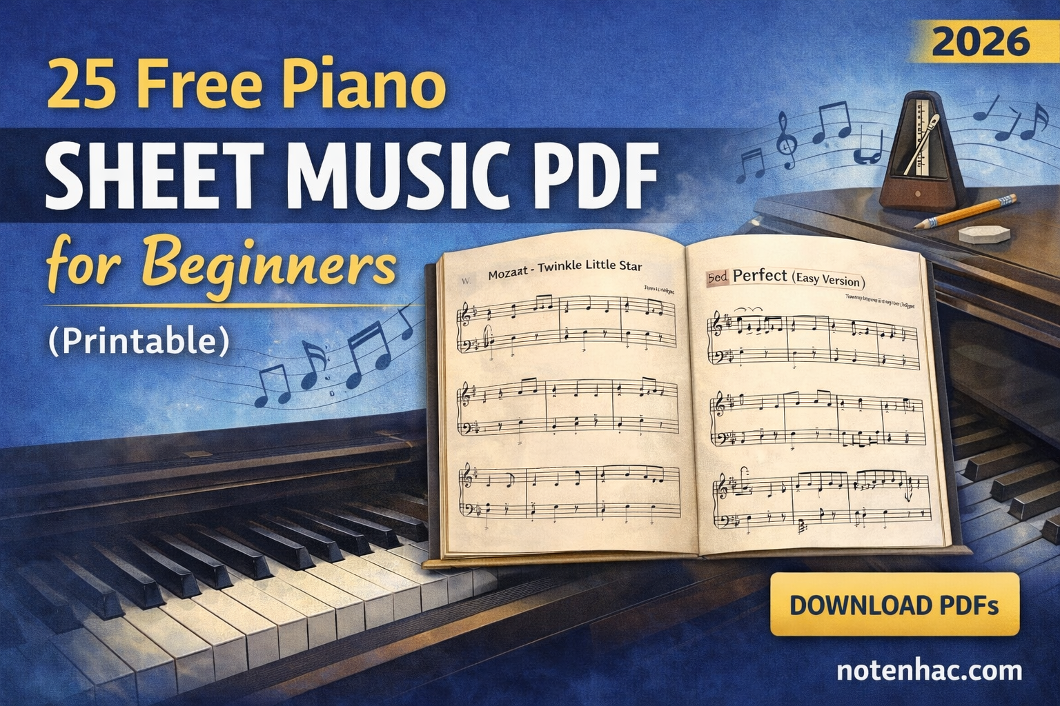25 Free Piano Sheet Music PDF for Beginners (Printable) 1 25 Free Piano Sheet Music PDF for Beginners (Printable)