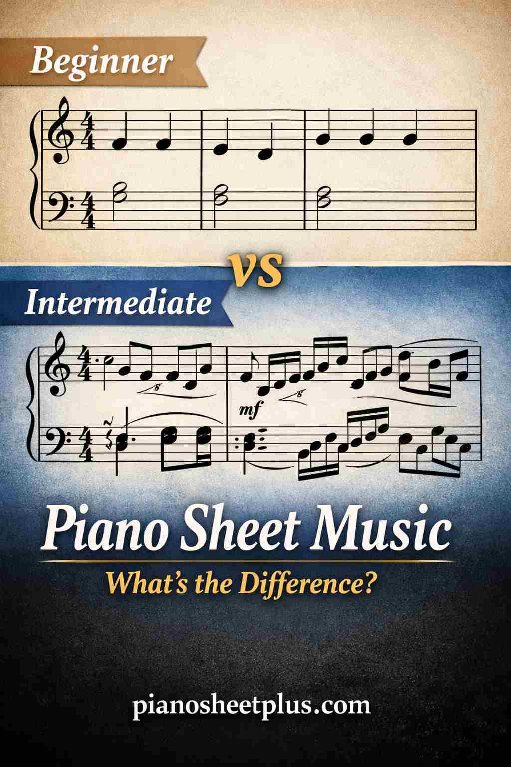 Beginner vs Intermediate Piano Sheet Music – What’s the Difference?