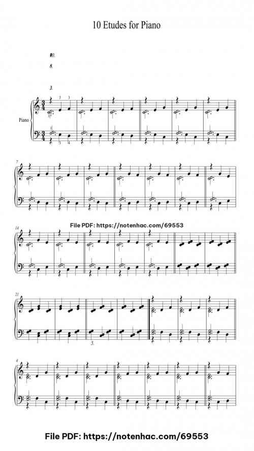 10 etudes for piano