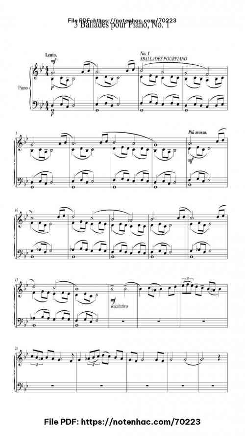 3 ballades pour piano no 1