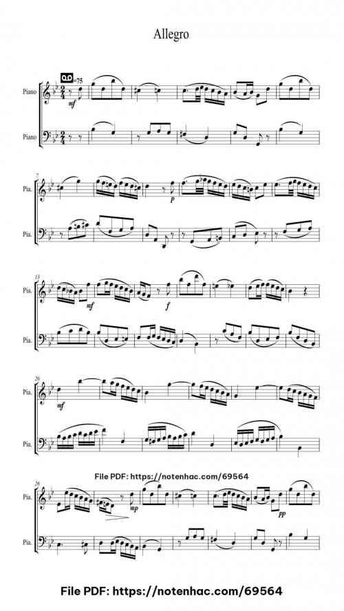 Allegro piano sheet music free pdf