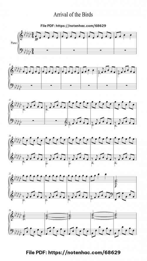 arrival of the birds