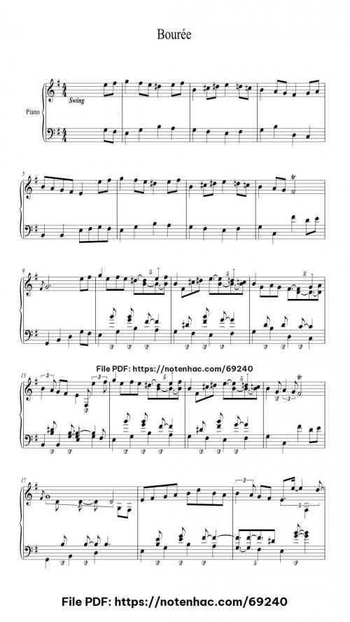 bourree in e minor bwv 996