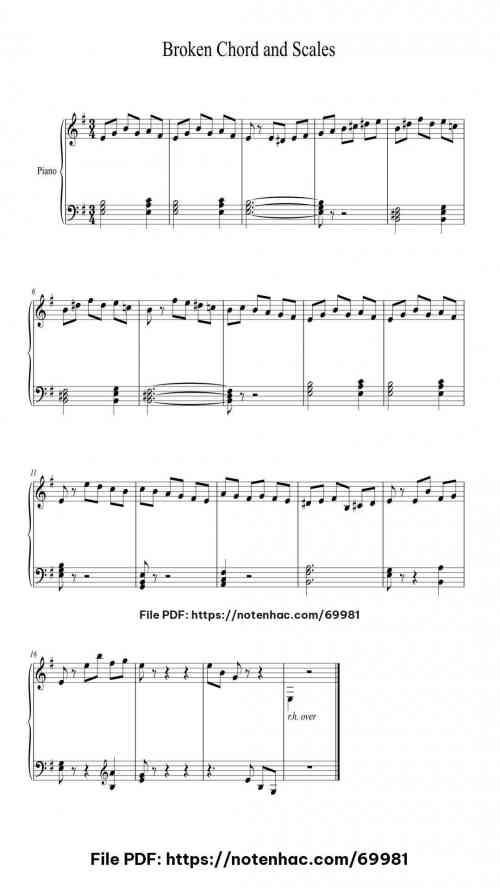 Broken Chord and Scales piano sheet music free pdf