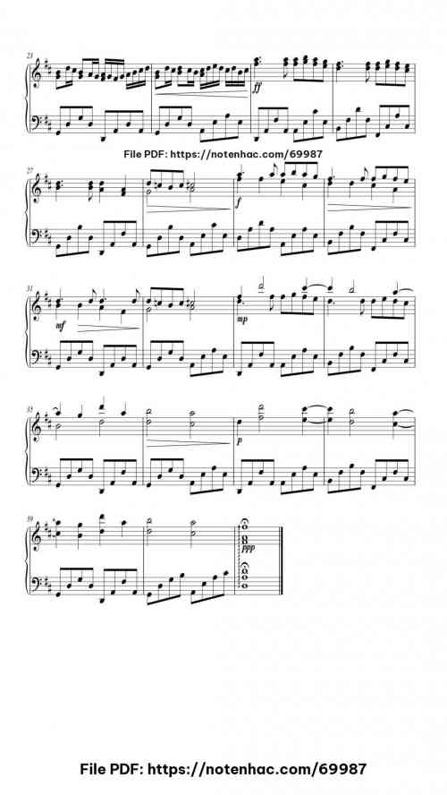 Canon in D Major, Pachelbel's Canon piano sheet music free pdf