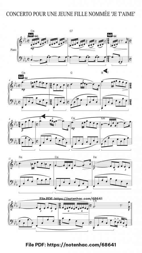 concerto pour une jeune fille nommee je taime