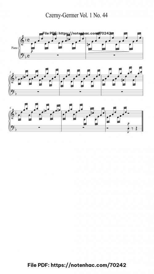 Czerny-Germer Vol. 1 No. 44 piano sheet music free pdf