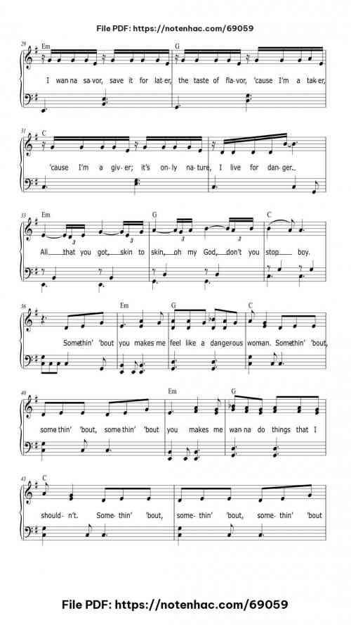 Dangerous Woman by Ariana Grande Level Intermediate 8 Dangerous Woman piano sheet music free pdf