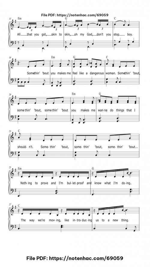 Dangerous Woman by Ariana Grande Level Intermediate 7 Dangerous Woman piano sheet music free pdf