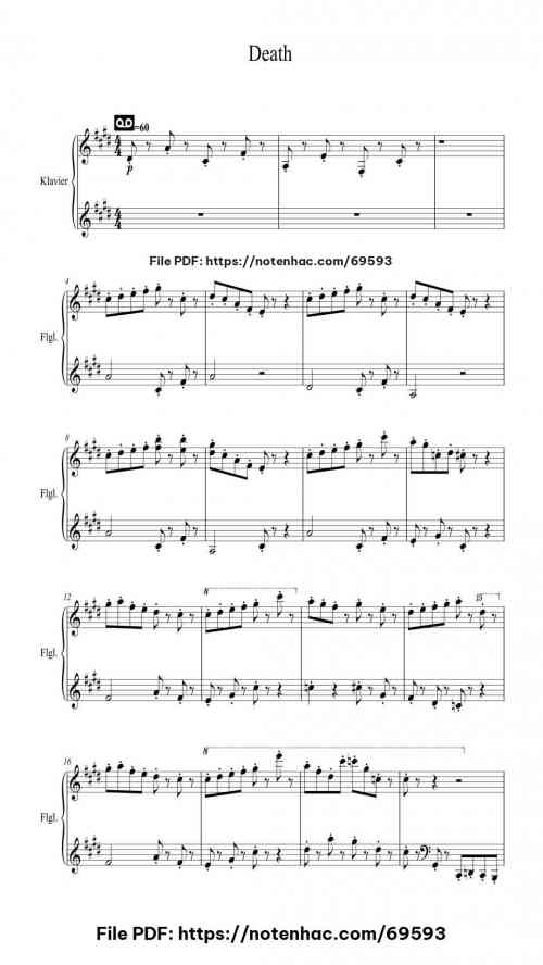 Death (Minecraft Volume Alpha) piano sheet music free pdf