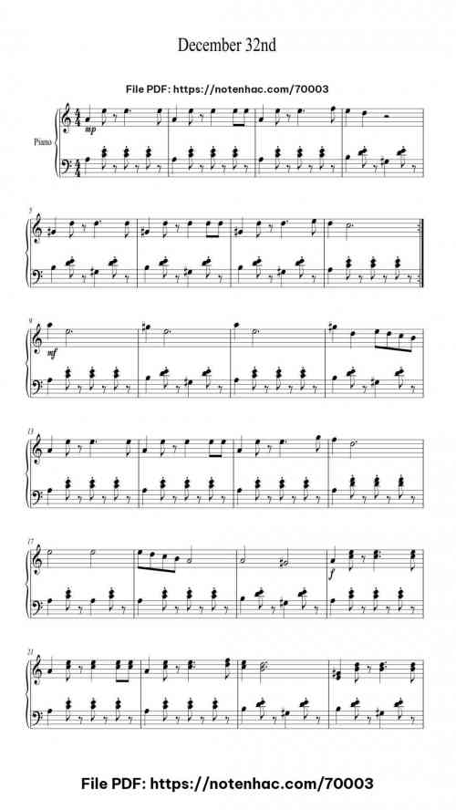 December 32nd piano sheet music free pdf