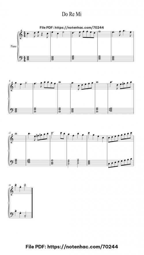 Do Re Mi piano sheet music free pdf