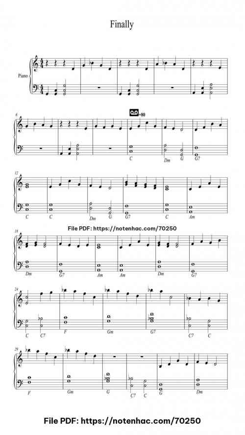 Finally, Op. 2 - with Intro piano sheet music free pdf