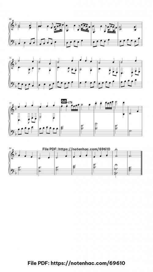 Fugue in F Major piano sheet music free pdf