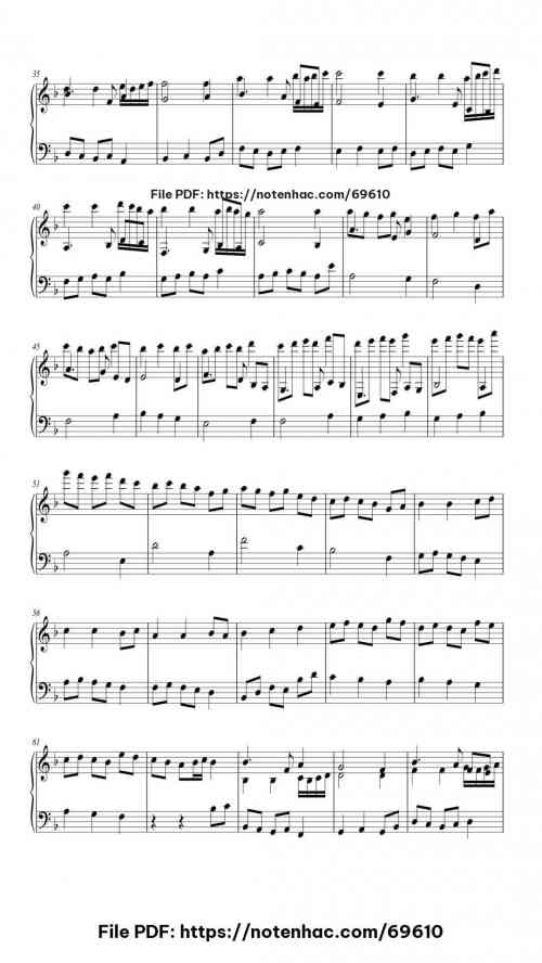 Fugue in F Major piano sheet music free pdf