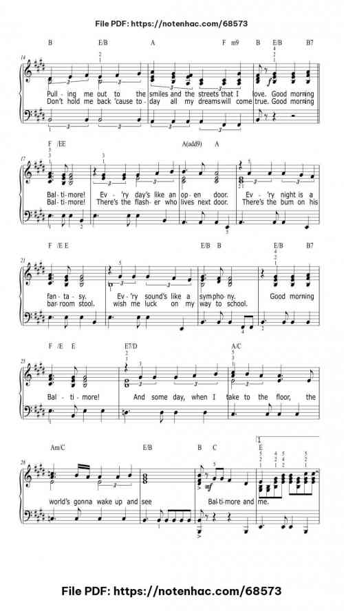 Good Morning Baltimore by Marc Shaiman Level Intermediate 5 Good Morning Baltimore piano sheet music free pdf
