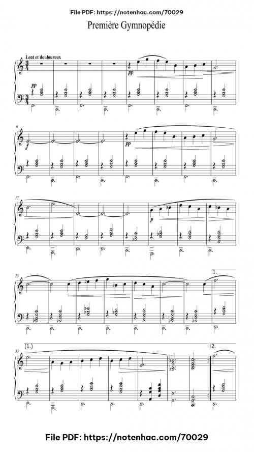 Gymnopédie No. 1 by Erik Satie Level Beginner