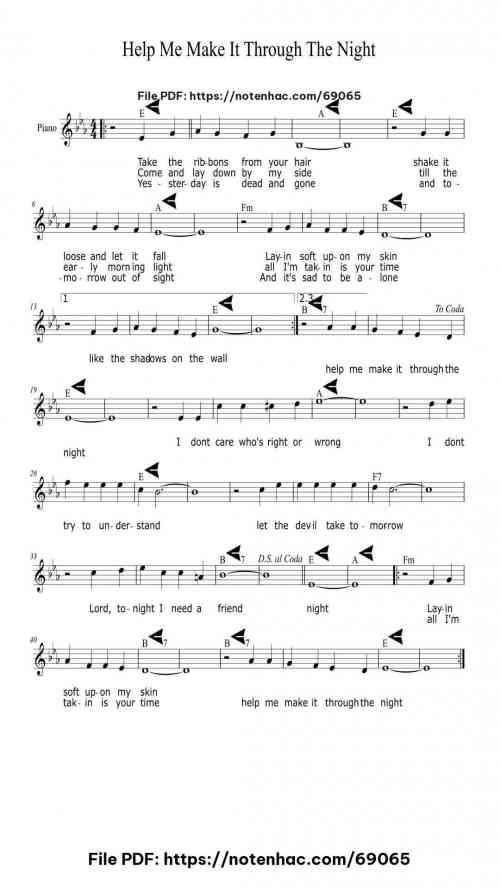 help me make it through the night