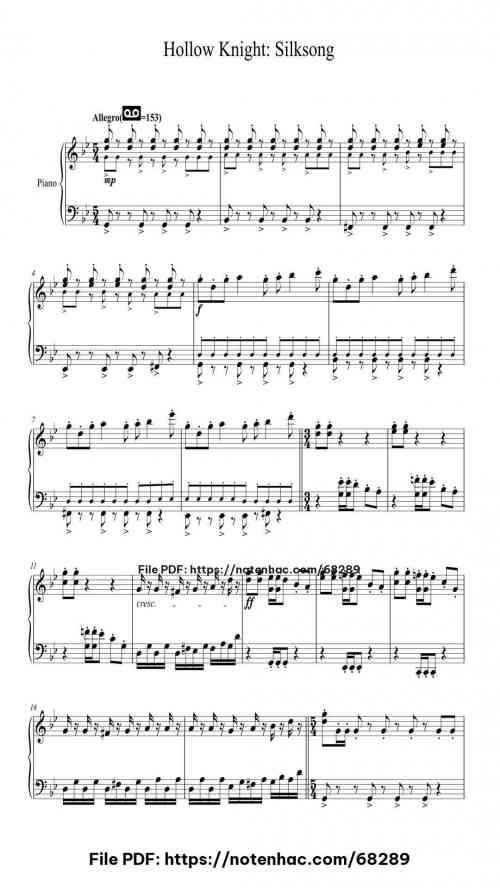 Hollow Knight: Silksong by Christopher Larkin Level Intermediate 6 Hollow Knight: Silksong piano sheet music free pdf