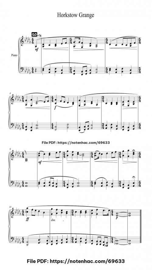 Horkstow Grange piano sheet music free pdf