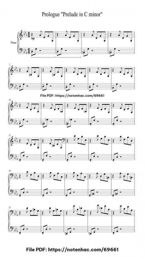 Ib: Prologue "Prelude in C minor" piano sheet music free pdf