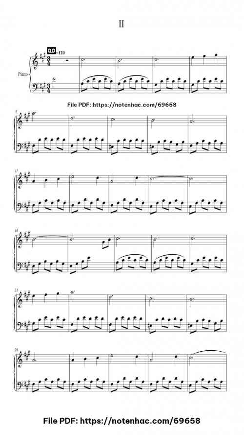 II piano sheet music free pdf