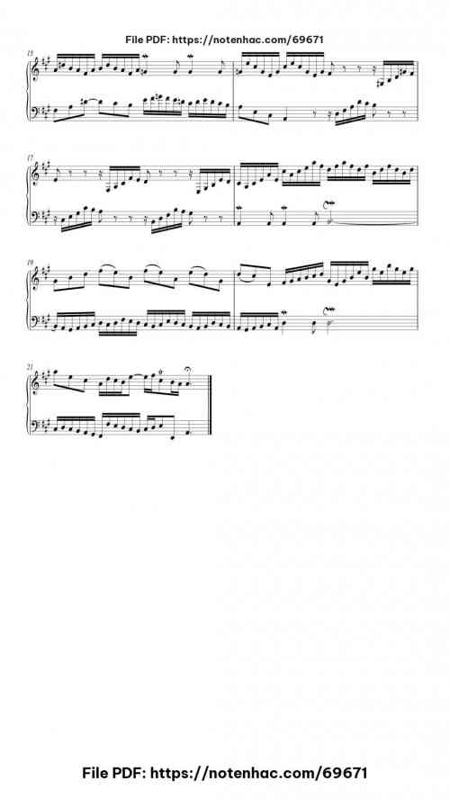 Invention in A Major, BWV 783 piano sheet music free pdf
