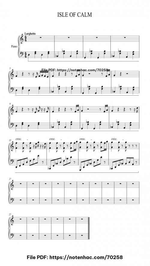 Isle of Calm piano sheet music free pdf