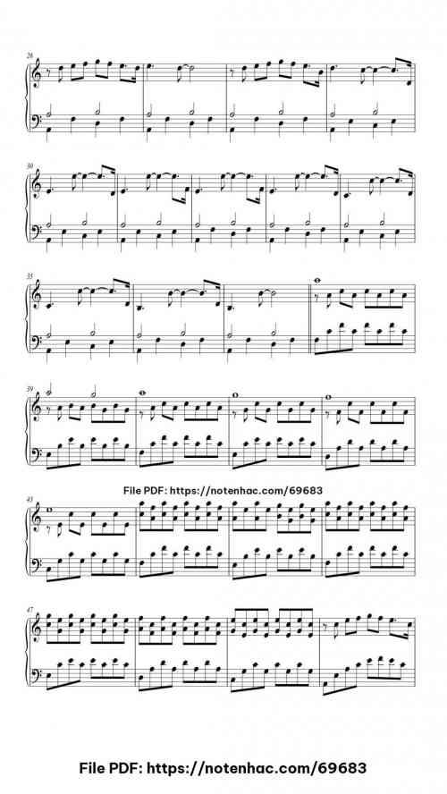 La Plage piano sheet music free pdf