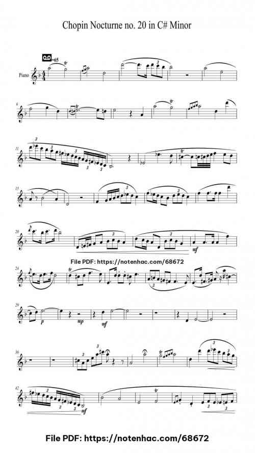 nocturne no 20 in c sharp minor op posth