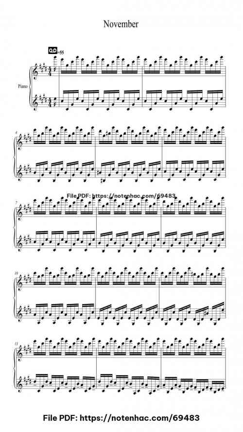 November piano sheet music free pdf