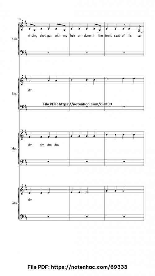 Our Song piano sheet music free pdf