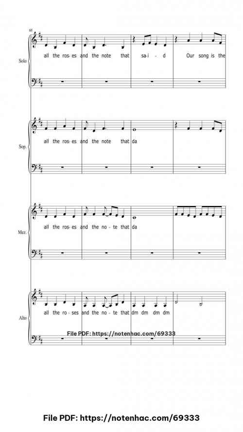 Our Song piano sheet music free pdf