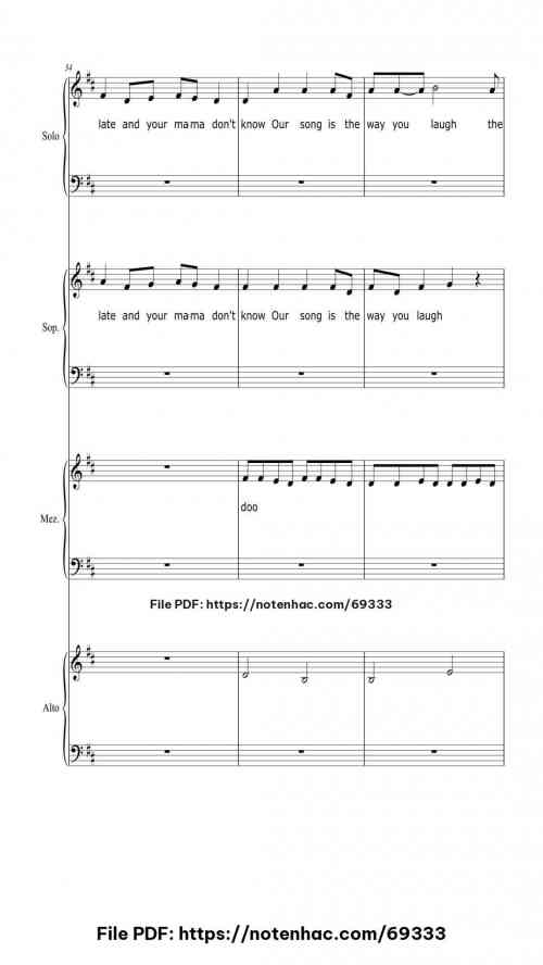 Our Song piano sheet music free pdf