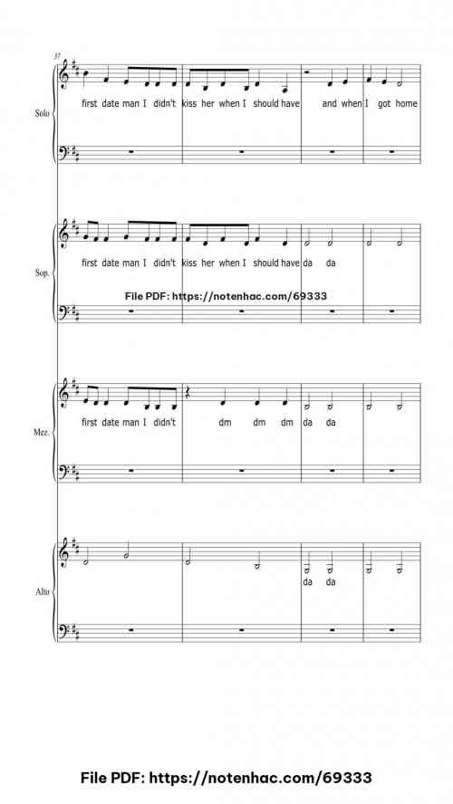Our Song piano sheet music free pdf