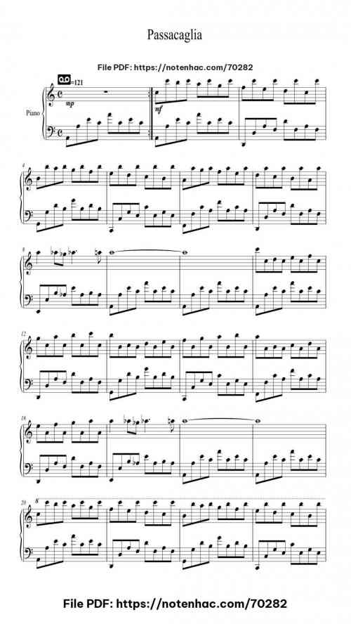 Passacaglia piano sheet music free pdf
