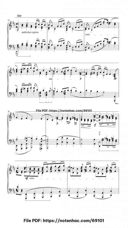 Piano Concerto No. 1 in D Minor, Op. 15: II. Adagio (arr. for piano solo) piano sheet music free pdf