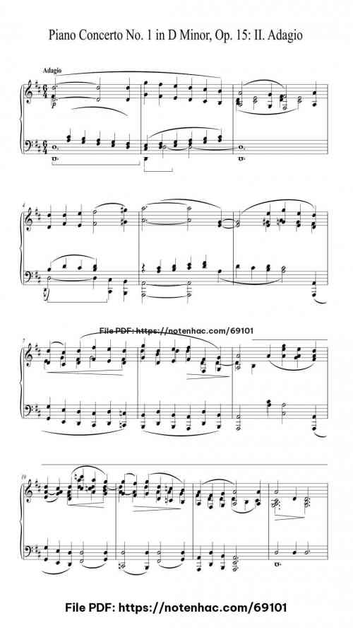 piano concerto no 1 in d minor op 15 ii adagio arr for piano solo