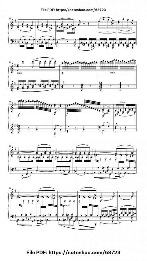 Piano Sonata No. 10 in G Major, Op.14 No.2, 1st Movement piano sheet music free pdf