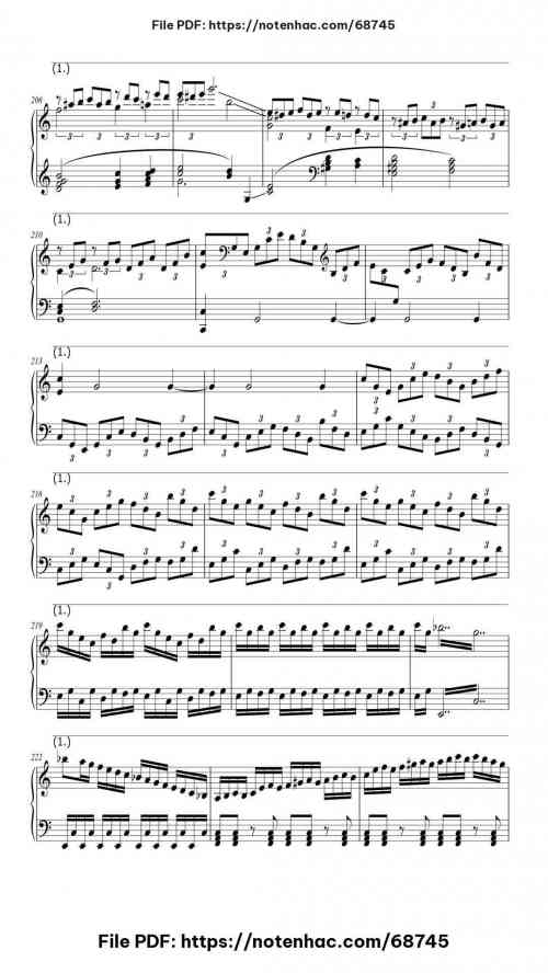 Piano Sonata No. 21 in C Major, Op. 53 "Waldstein": I. Allegro con brio piano sheet music free pdf