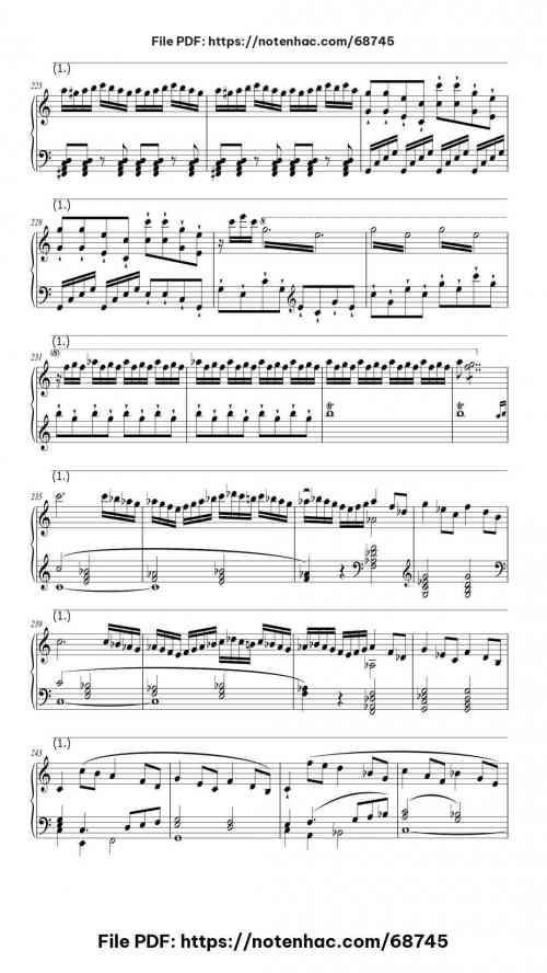 Piano Sonata No. 21 in C Major, Op. 53 "Waldstein": I. Allegro con brio piano sheet music free pdf