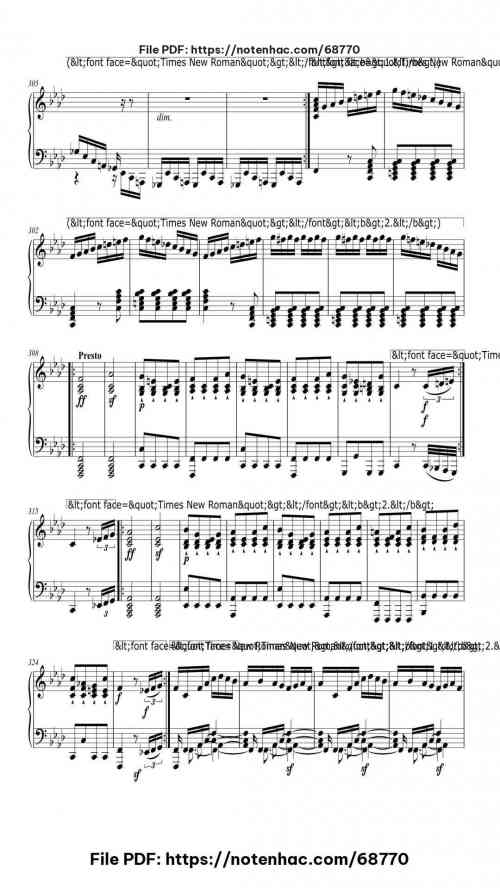 Piano Sonata No. 23 in F Minor, Op. 57 "Appassionata": III. Allegro ma non troppo - Presto by Ludwig van Beethoven Level Mid-Advanced 22 Piano Sonata No. 23 in F Minor, Op. 57 "Appassionata": III. Allegro ma non troppo - Presto piano sheet music free pdf