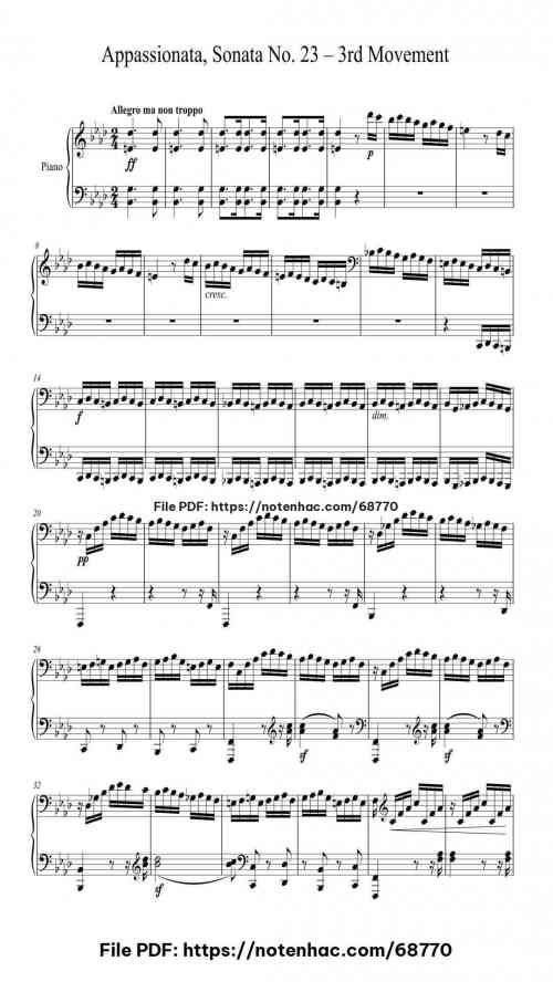 piano sonata no 23 in f minor op 57 appassionata iii allegro ma non troppo presto