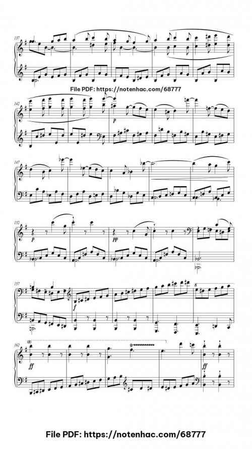Piano Sonata No. 30 in E Major, Op. 109: II. Prestissimo piano sheet music free pdf