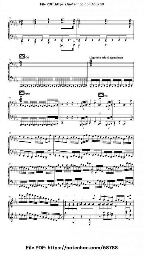 Piano Sonata No. 32 in C Minor, Op. 111: I. Maestoso - Allegro con brio ed appassionato piano sheet music free pdf