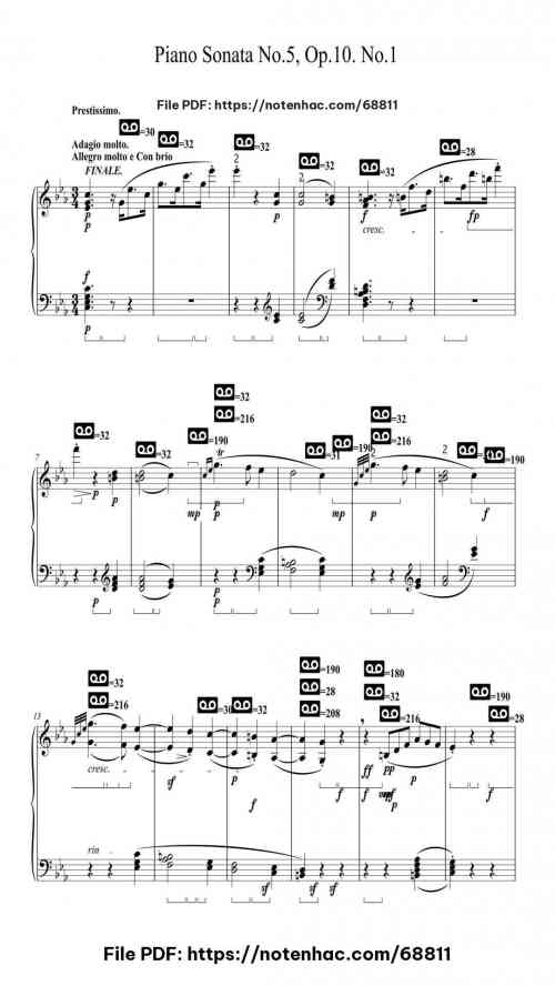 piano sonata no 5 in c minor op 10 no 1 i allegro