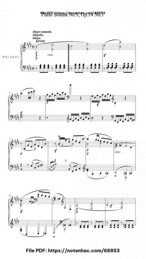 piano sonata no 9 in e major op 14 no 1