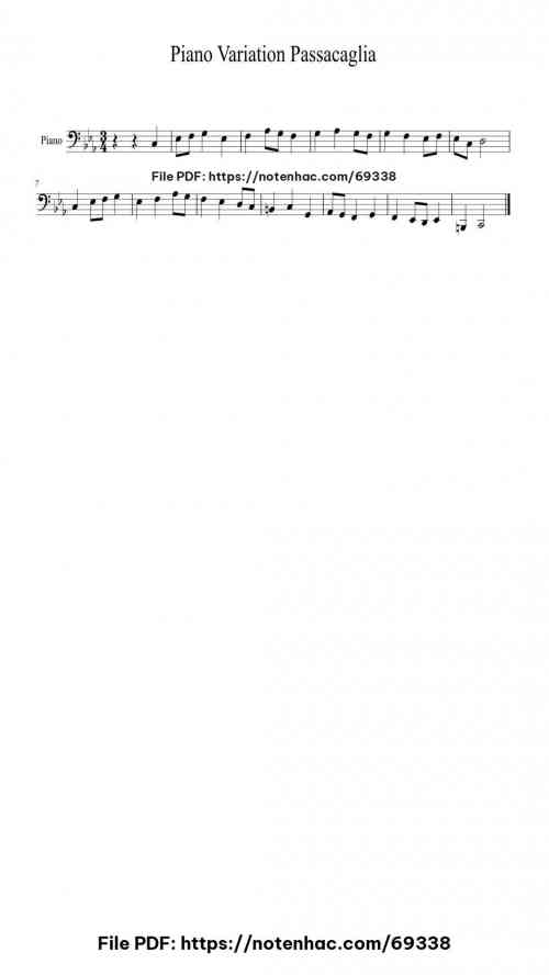 Piano Variation Passacaglia piano sheet music free pdf