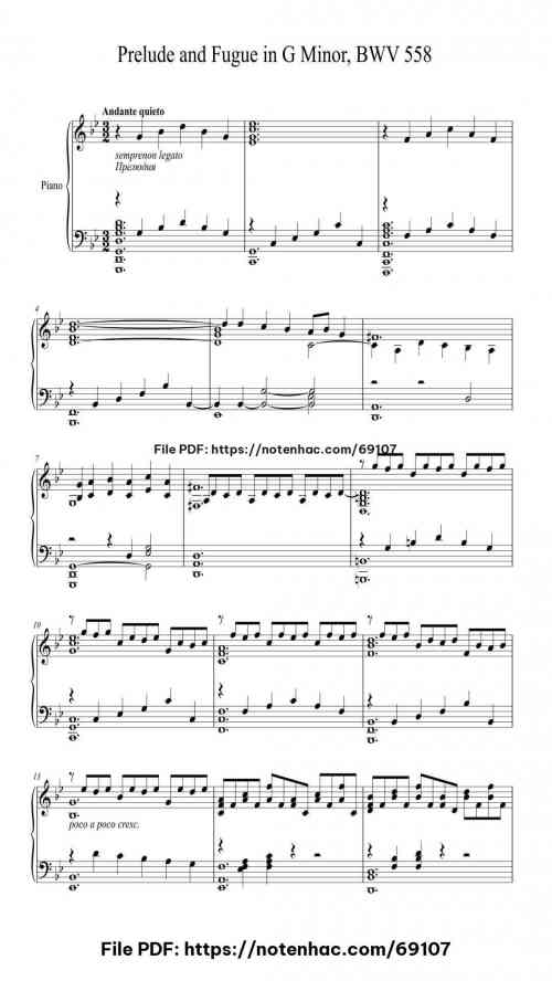 prelude and fugue in g minor bwv 558