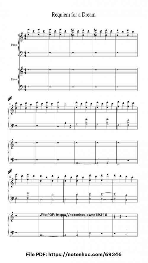 Requiem for a Dream piano sheet music free pdf